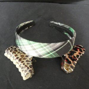 SET OF 3 Hair Accessories | 2 Hair Claw Clips | 1 Headband